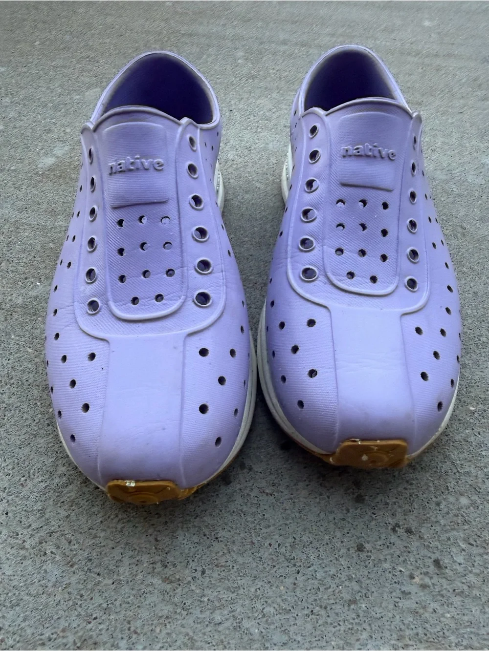 Native Shoes Kids' Robbie Sugarlite slip-on sneakers in a purple lavender J2